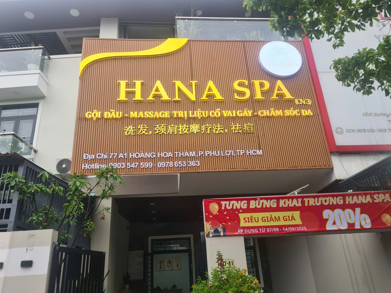 THI CÔNG BẢNG HIỆU LAM SÓNG HANA SPA